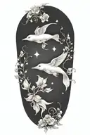 Gemini zodiac sign formed tattoo design idea