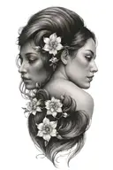 Gemini zodiac sign formed tattoo design idea