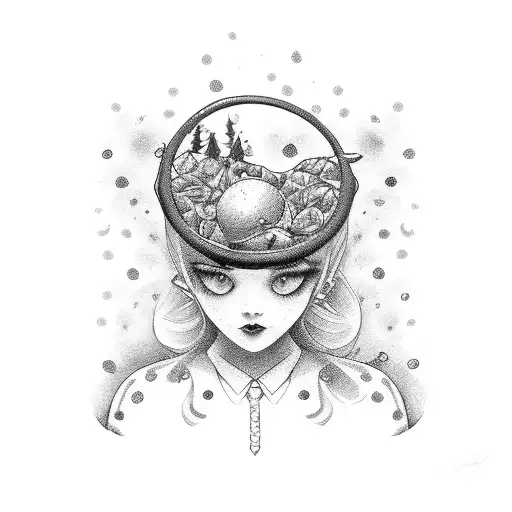 iced tea with kids tattoo design idea