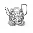 iced tea with kids tattoo design idea