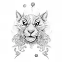 iced tea with kids tattoo design idea