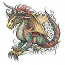 fairy dragon tattoo design idea