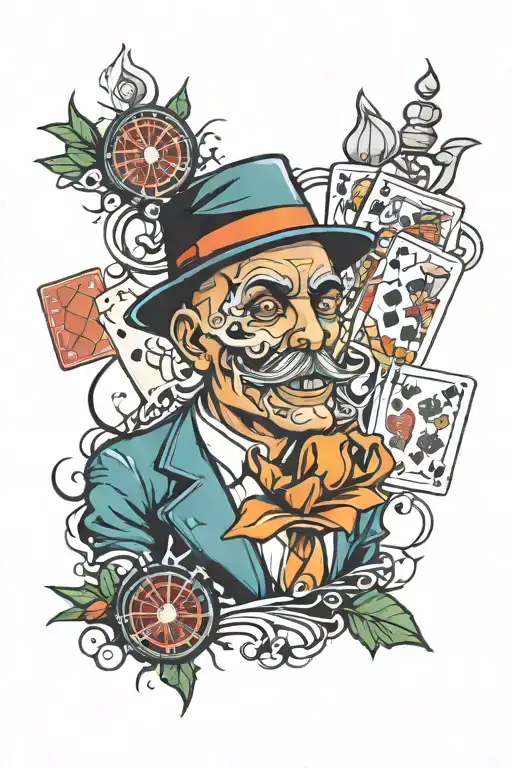 life is a gamble gangster   tattoo design idea