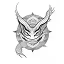 water dragon geometric tattoo design idea