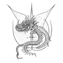 water dragon geometric tattoo design idea