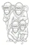 3 wise monkey tattoo design idea