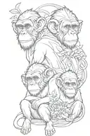 3 wise monkey tattoo design idea