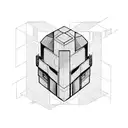 rectangluar cyberware tattoo design idea