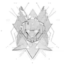 rectangluar cyberware tattoo design idea