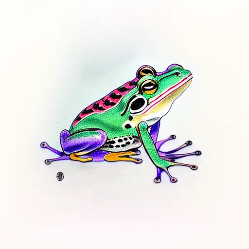 frog japanese art tattoo design idea