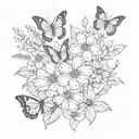 flowers and butterflies spine tattoo  tattoo design idea