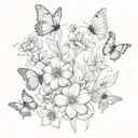 flowers and butterflies spine tattoo  tattoo design idea
