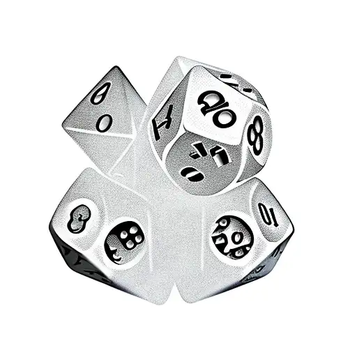 dragon with dice d20 dnd tattoo design idea