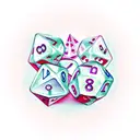 dragon with dice d20 dnd tattoo design idea