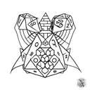 dragon with dice d20 dnd tattoo design idea