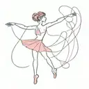 Dancer, Note, Circuit, Bow, Math Symbols, "1939". Black with pink accents, soft lines, small. Meaning:Reflects passions  tattoo design idea