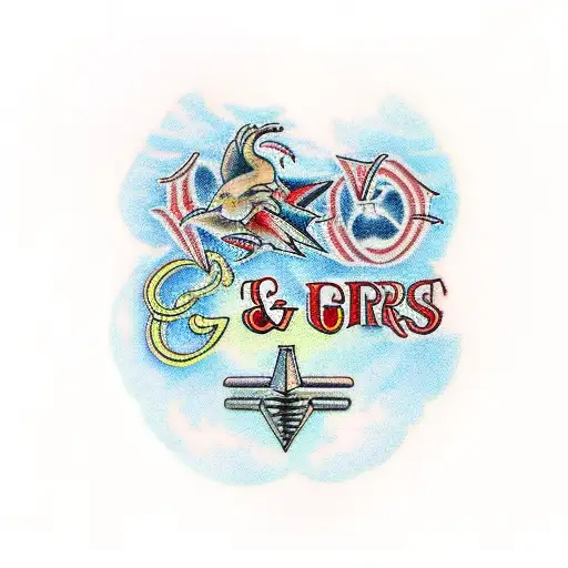 letters j, g and R tattoo design idea