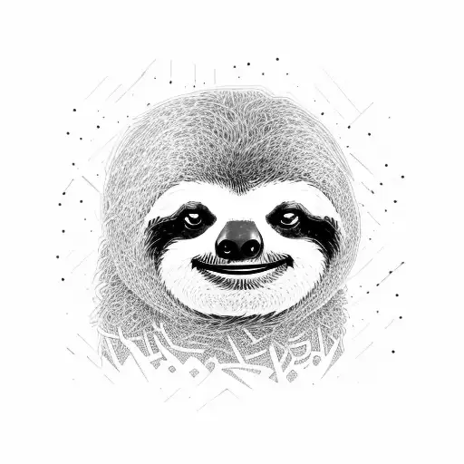 A sloth wearing a Kpop idol's outfit, striking a pose tattoo design idea