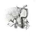 wine bottle with label on it and a grape leaf  tattoo design idea