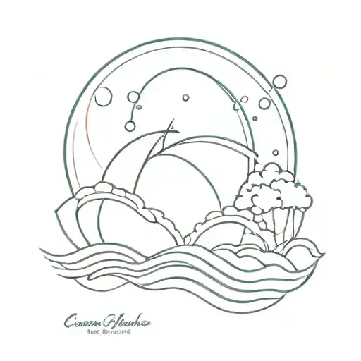 ocean rainbow jewel tattoo design idea
