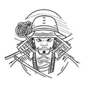 Ronin with samurai sword and straw hat tattoo design idea