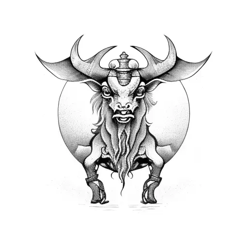 calf baphomet  tattoo design idea