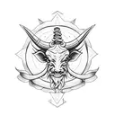 calf baphomet  tattoo design idea