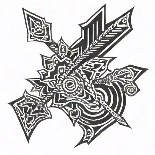 tribal arrow wrapped tattoo design idea