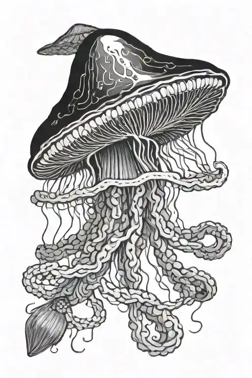 jelly fish with triangle on the top tattoo design idea