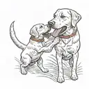 labrador retriever high five and heart tattoo design idea