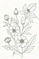hazel leaf, primrose, snow flake, poppy tattoo design idea