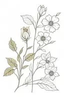 hazel leaf, primrose, snow flake, poppy tattoo design idea