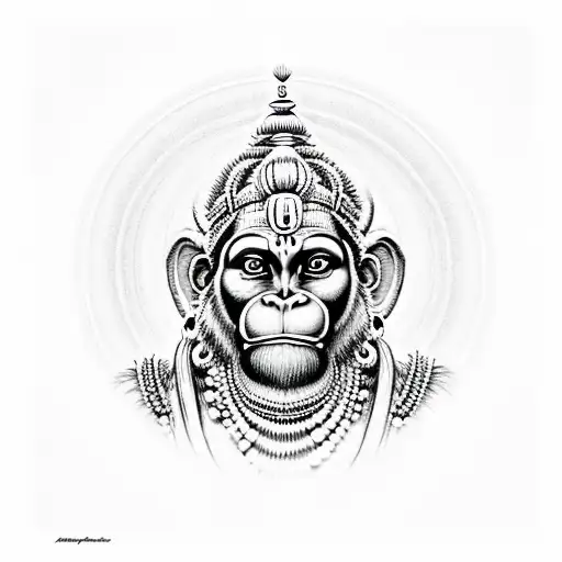Hanuman Infinity with Hanuman chalisa tattoo design idea