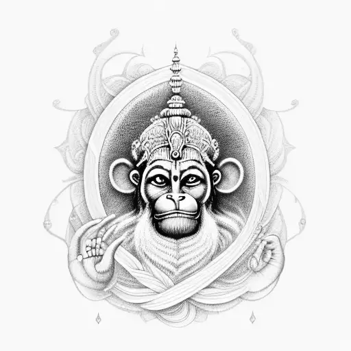 Hanuman chalisa in infinity sign tattoo design idea