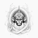 Hanuman chalisa in infinity sign tattoo design idea