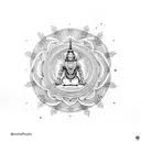 Hanuman chalisa in infinity sign tattoo design idea