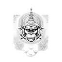 Hanuman chalisa in infinity sign tattoo design idea