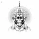 Hanuman In infinity with Hanuman chalisa lines tattoo tattoo design idea