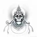 Hanuman In infinity with Hanuman chalisa lines tattoo tattoo design idea