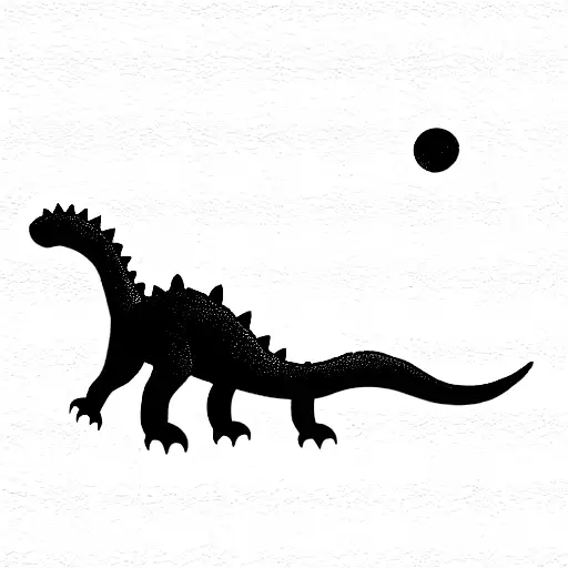 cute fine lines dinasaur  tattoo design idea