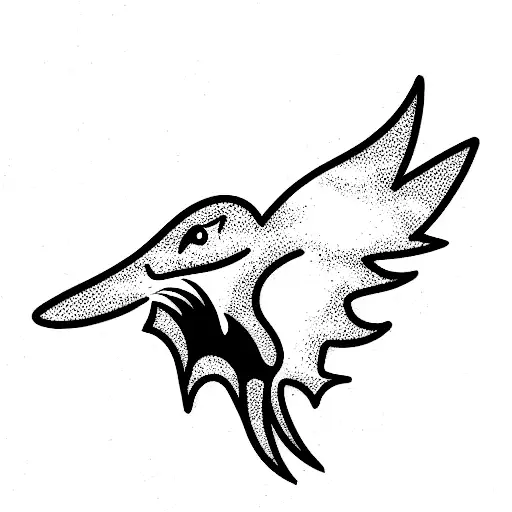 cute pterodactyl tattoo design idea