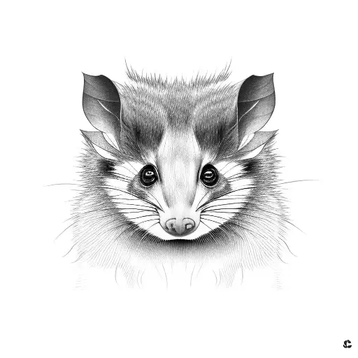 Opossum angry tattoo design idea