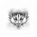 Opossum angry tattoo design idea