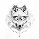 Wolf and moon tattoo design idea