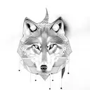 Wolf and moon tattoo design idea
