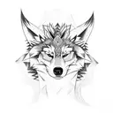 tribal wolf tattoo design idea