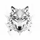 tribal wolf tattoo design idea