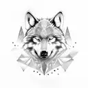 tribal wolf tattoo design idea