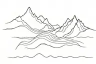 3 Lines going up and down in waves.  different thickness, some dotted. sometimes cross. resemble mountains tattoo design idea