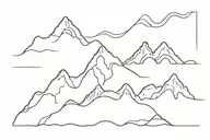 3 Lines going up and down in waves.  different thickness, some dotted. sometimes cross. resemble mountains tattoo design idea
